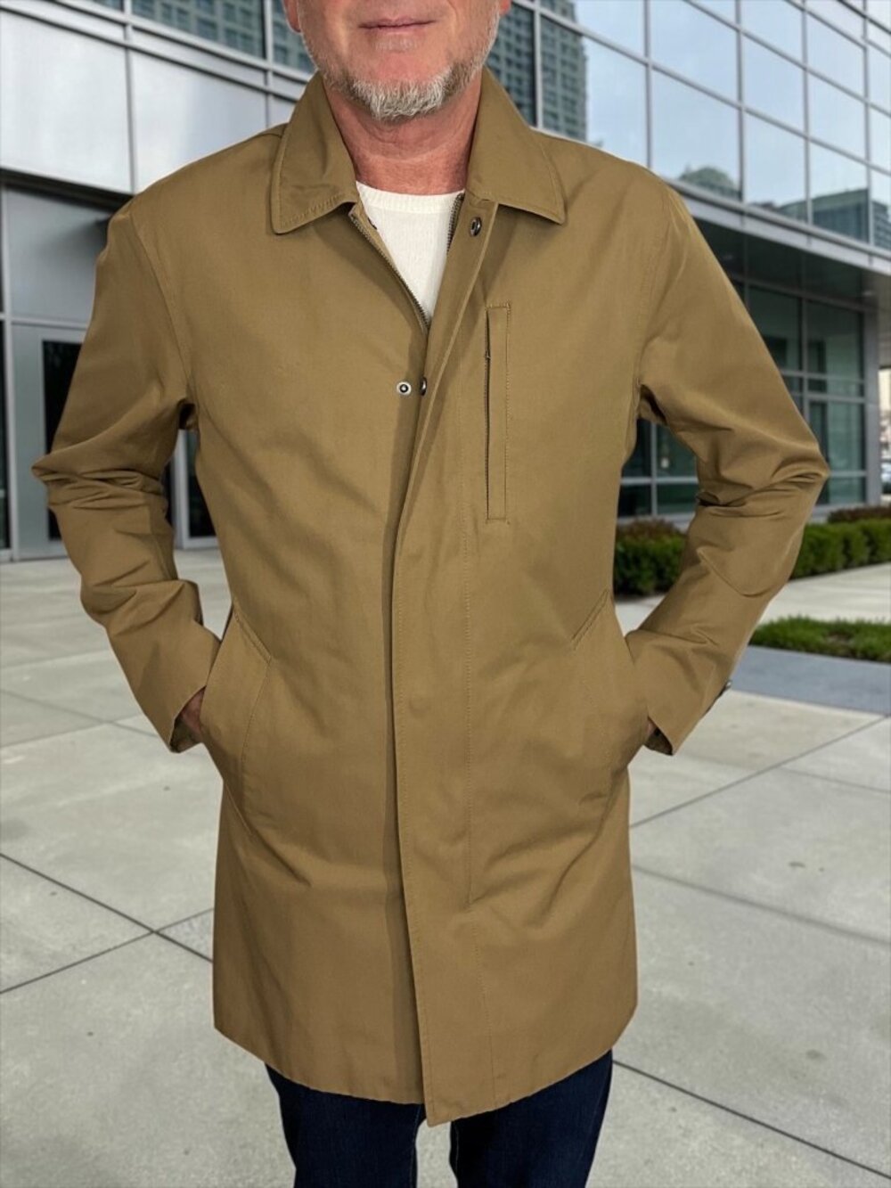 Banana Republic Factory Mens Mac Jacket S Tan Trench Coat